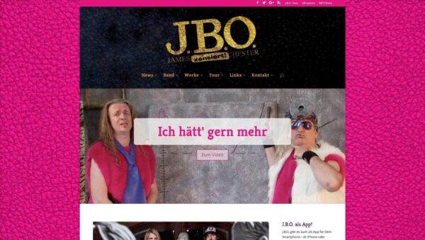 J.B.O. Website 2016 (Screenshot)