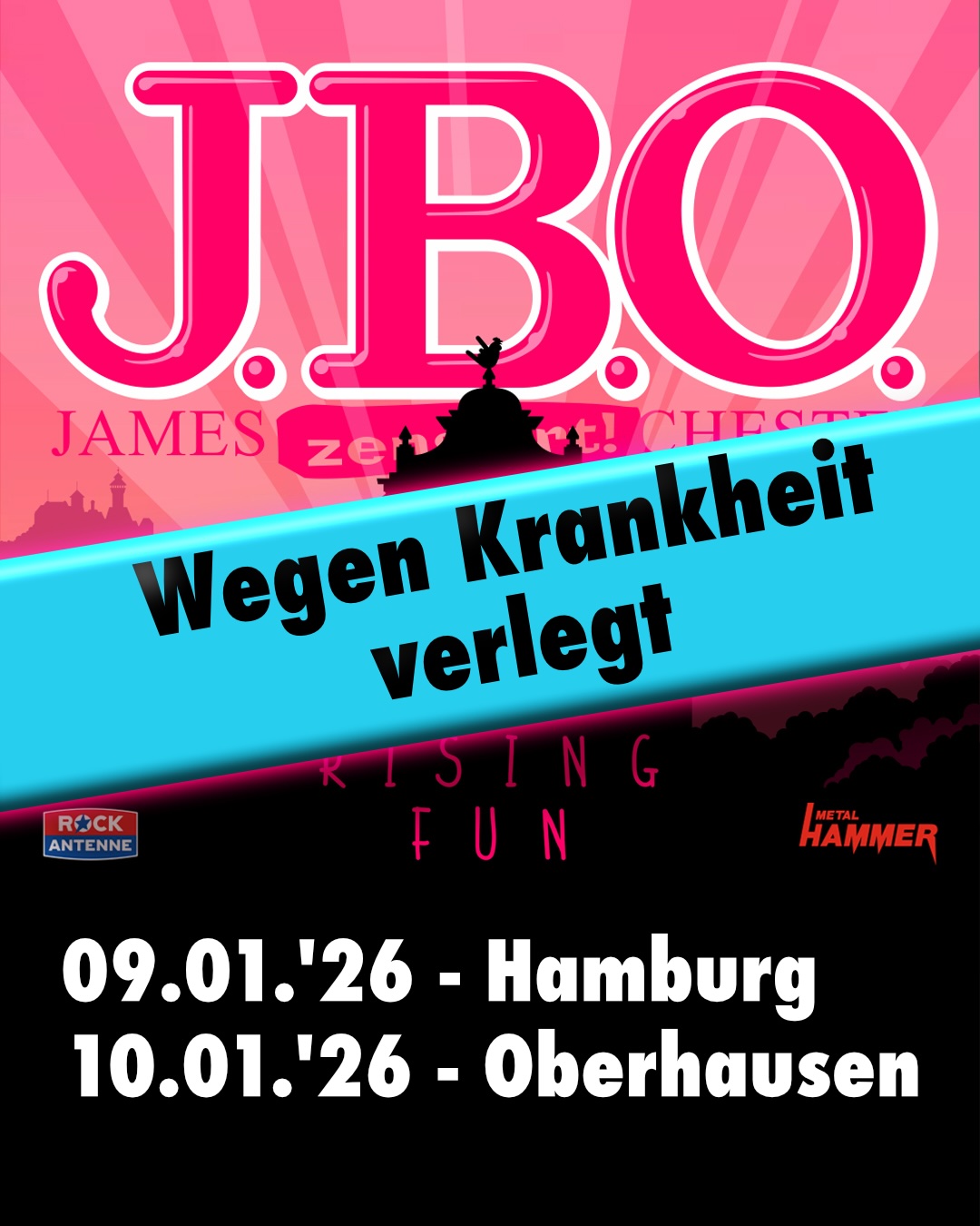J.B.O. Rockband Deutschland, Metal und Comedy live Tour 2024.
